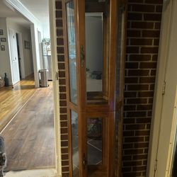 Curio Wooden cabinet With Mirrors And lights 