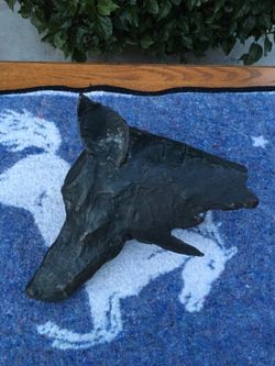 Bronze dog head