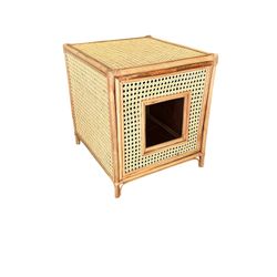 Vintage Style Rattan & Cane End Table