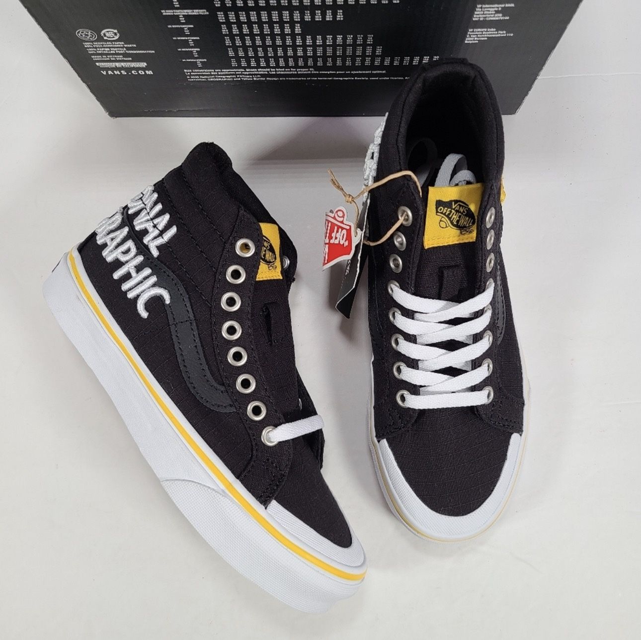 Vans Sk8-Hi Reissue 13 National Geographic Black White Sneakers Women 5.5 Men 4