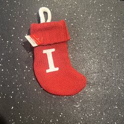 Knit Monogram LETTER I MINI 8" Christmas Stocking Wondershop Home Decor