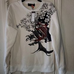 Vintage Bullet Noise Sukajan Koi Fish Crewneck Sweatshirt Japanese Traditional Pullover Unisex Size XL
White fleece inside 
New!