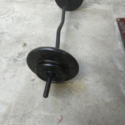 EZ CURL Bar w 70lbs Weight