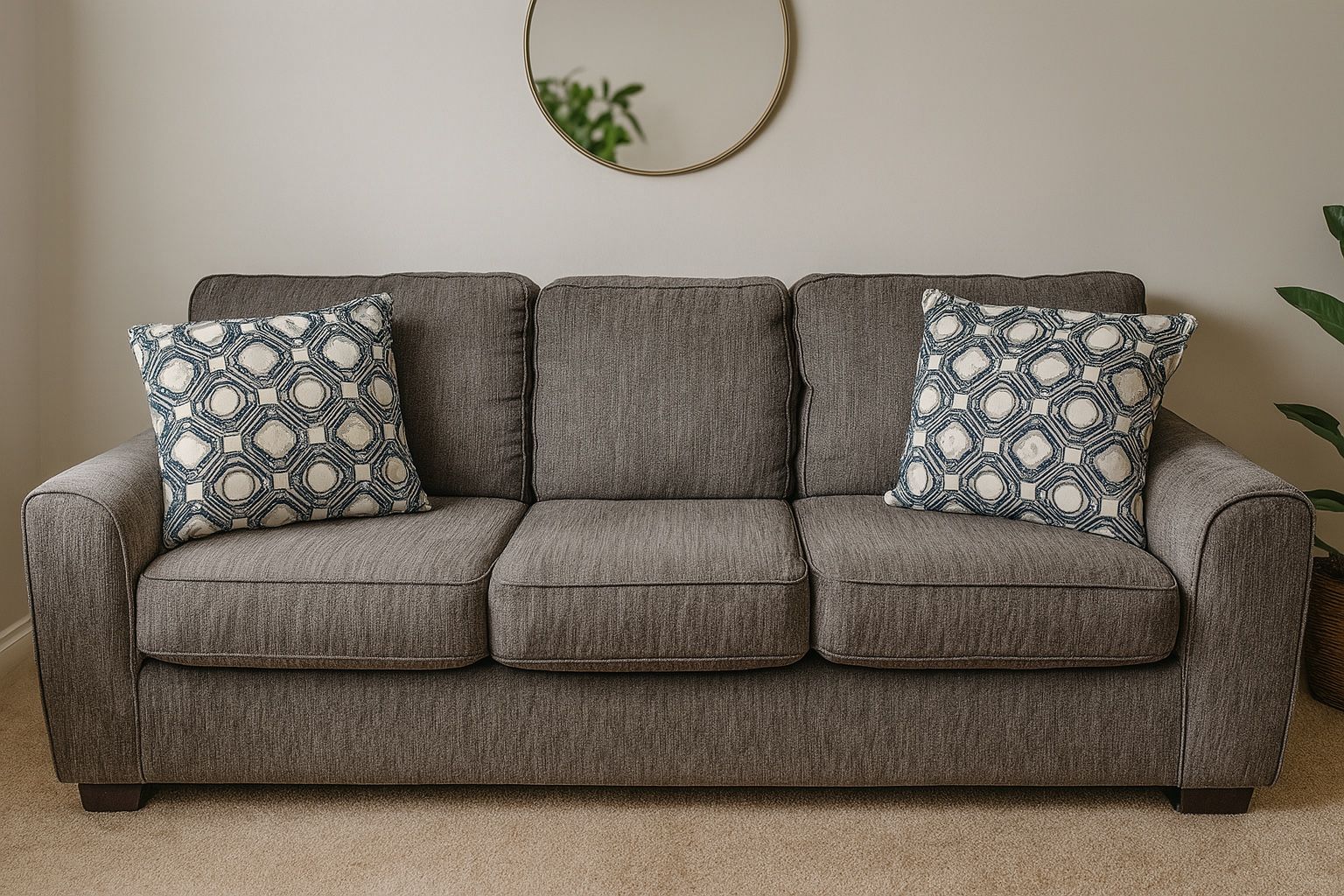 DISCOUNTED PRICE FOR TODAY modern gray couch in Great Condition