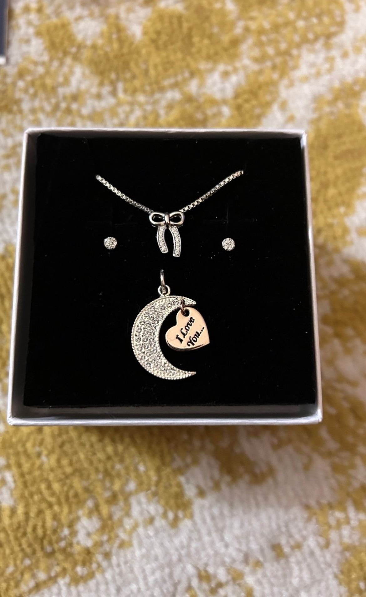 Sterling silver & CZ Necklace and earring set