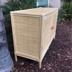 Boho rattan two door cabinet 