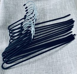 Open Ended Pants Hangers - Non Slip Heavy Duty Metal Hangers 15 Pack - Space Saving Jeans Trousers Blanket Organizer for Closet