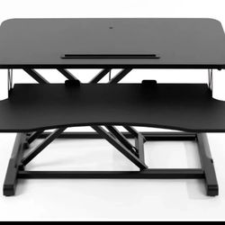 32 in W Core Place Adjustable Height Sit Stand 2 Level Desktop Station Black