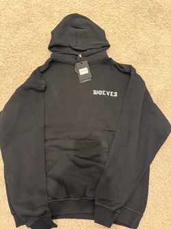 Wolves Black Graphic Pullover Hoodie
