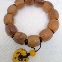  Premium Natural Yak Horn Men’s Bracelet – Handcrafted Buddhist Beads, Unique & Durable