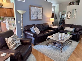 Leather sofa set
