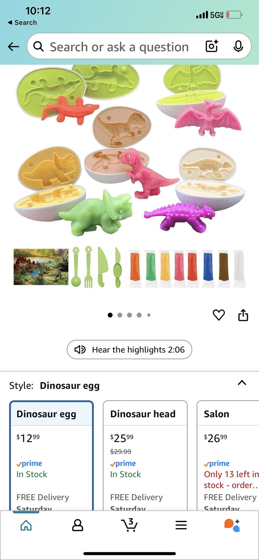 Playdough Dinosaur Eggs Sets for Kids Ages 3-6, Dinosaur Dough Play Molds,Play Clay Accessories Dinosaur Toys Present for 3 4 5 6 7 8 Year Old Girls B