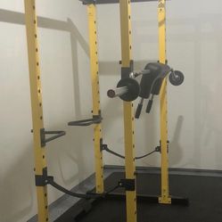 HulkFit Power Rack + Gopher Safety Squat Bar