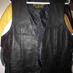 New Large Leather Motorcycle Vest Only $45 Firm