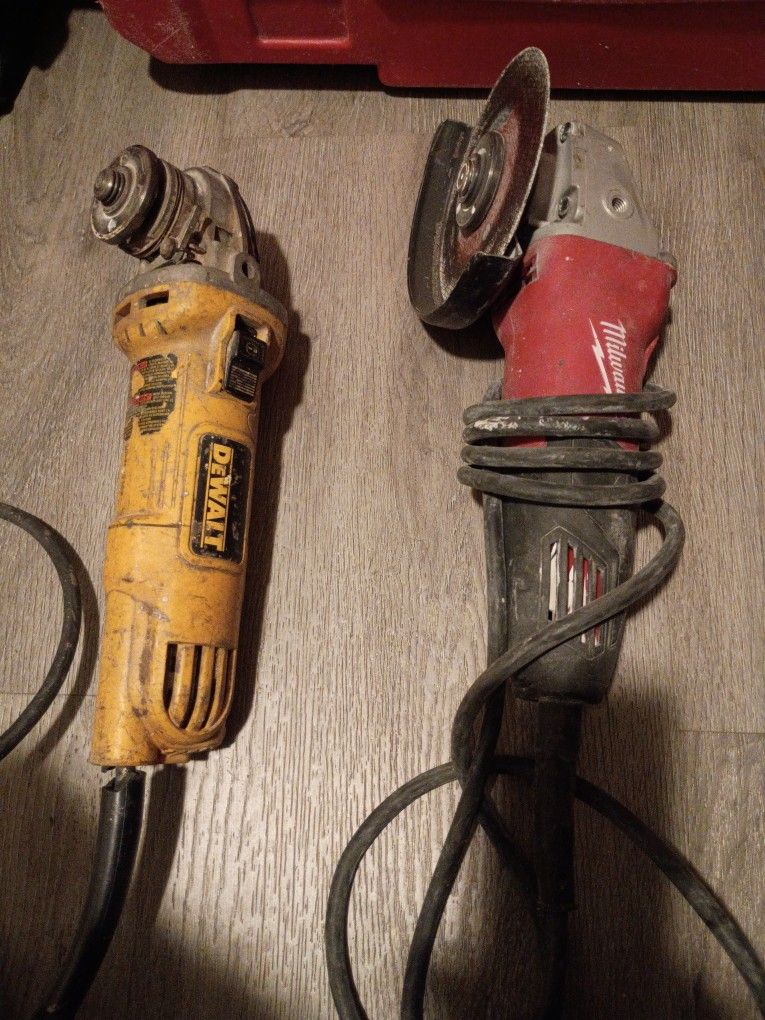 DeWalt and Milwaukee Corded Grinders