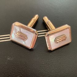 Mother Of Pearl Gold Cuff Links