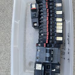 Lot of 17 Used Federal Pacific Breakers, 7 20 singles, 8 15 singles, 1 20 twin, 1 30 twin