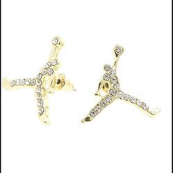 NEW AIR MICHAEL JORDAN JORDAN JUMPMAN EARRINGS | JUMP MAN | Gold - Plated Stud