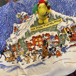 The Disney Store Christmas Mickey Mouse Blanket
