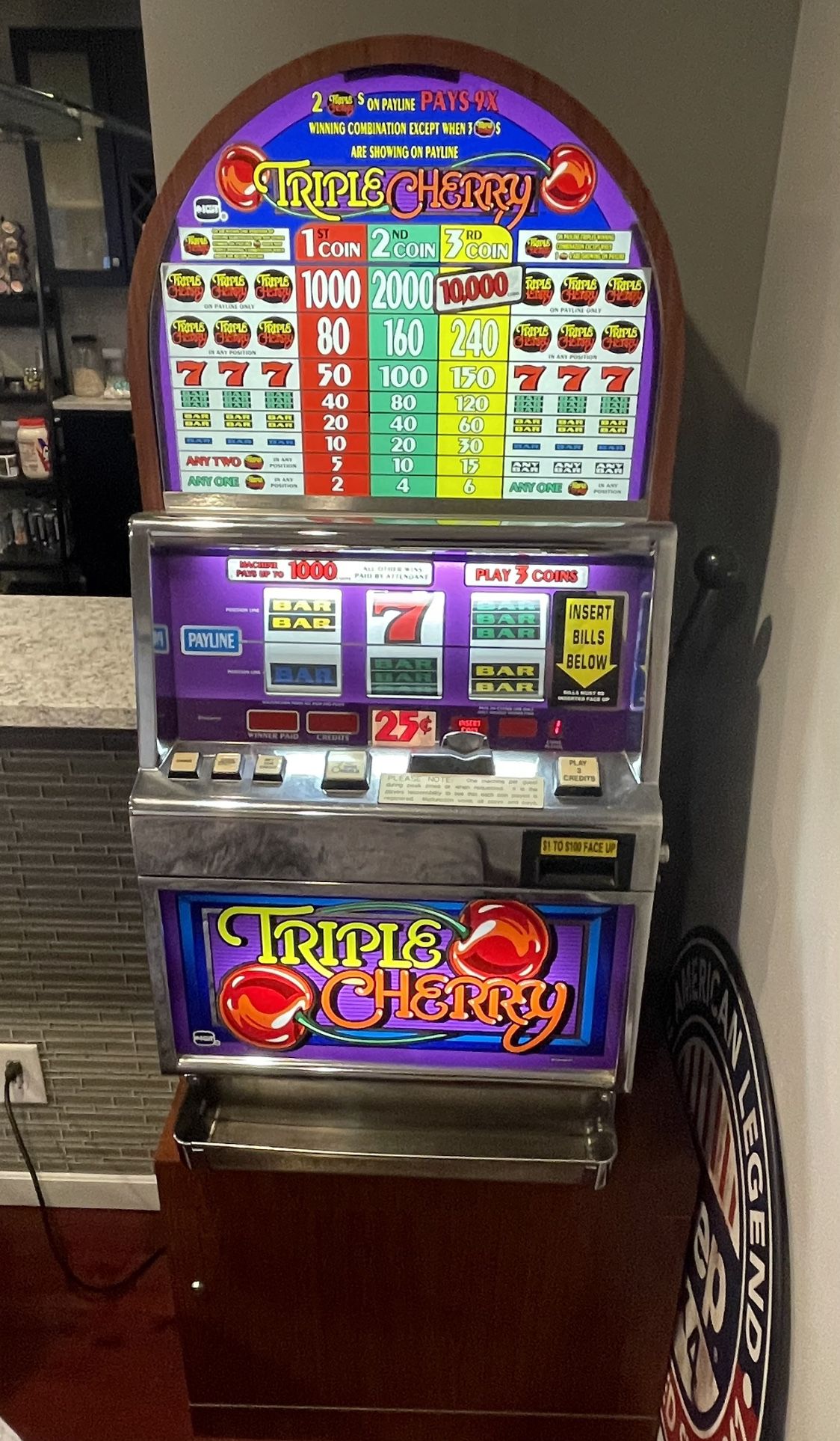 Three Cherry Quarter Slot Machine 