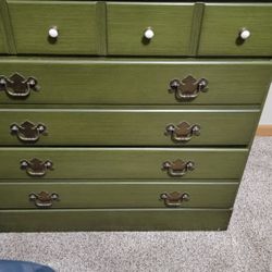 Vintage Ethan Allen green dresser 60s