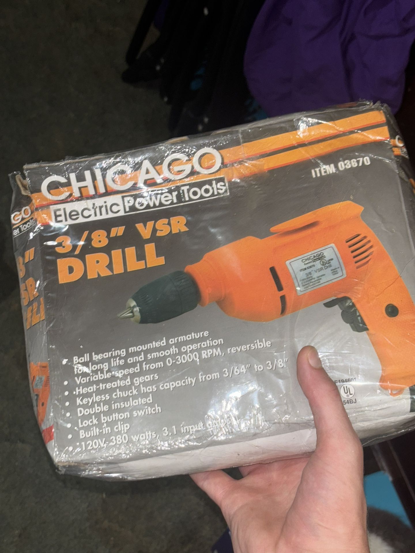 Chicago electric 3/8 VSR drill