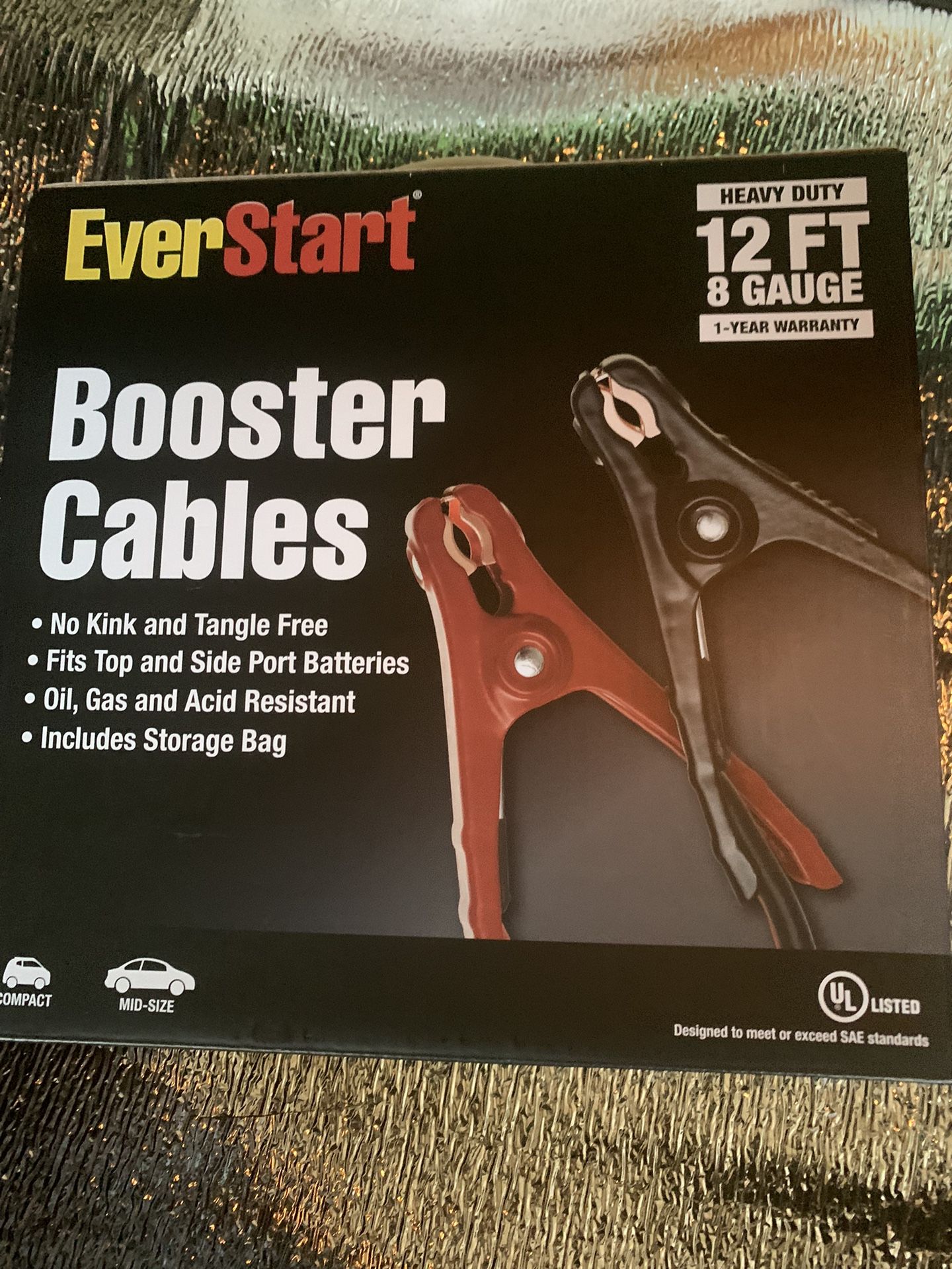 Everstart 12- Foot 8- Gauge Heavy Duty Booster Cables . New