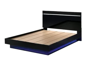 Furniture of America - Erlach Queen Bed Frame in Black/Chrome ( Bed Frame Only )