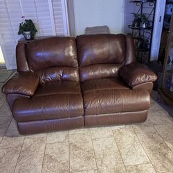 Leather Love-seat-duel Recliner