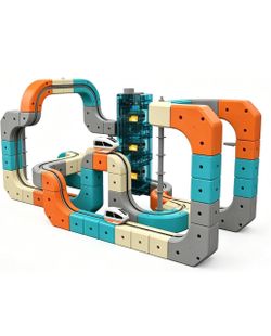 Modular Toy Train Track Building Set
