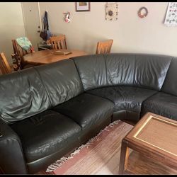 Black Leather Sectional