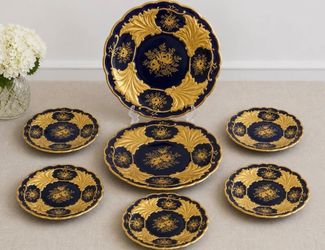 Weimar Jutta Cobalt Blue & Gold Porcelain 7-Piece Set – Germany