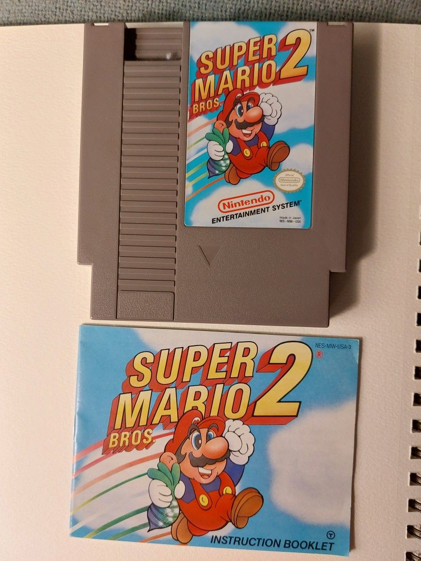 NES Super Mario Bros 2 Cart And Manual