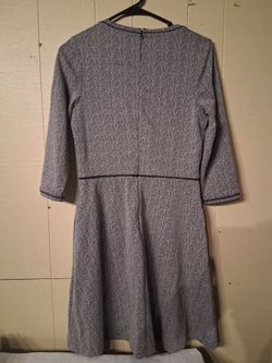 Gray Herringbone A-Line Dress