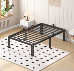 Brand New Twin Heavy Duty 3500lbs Bed Frame with Round-Corner 4 mattress stoppers, Under bed storage, No box spring needed, Easy assembly, Foam