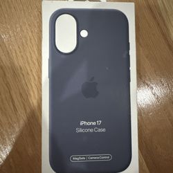 Apple iPhone 17 silicone case with MagSafe & Camera Control “Anchor Blue” NIB