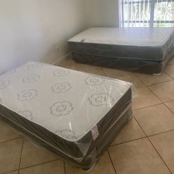 New TWIN SIZE MATTRESS FREE BOX SPRINGS SET // COLCHON NUEVO TWIN BED