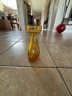 Amber Glass Bud Vase