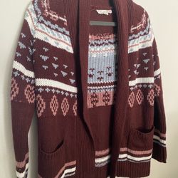 Beautiful Pink Republic Brown and White Cardigan Sweater XS
