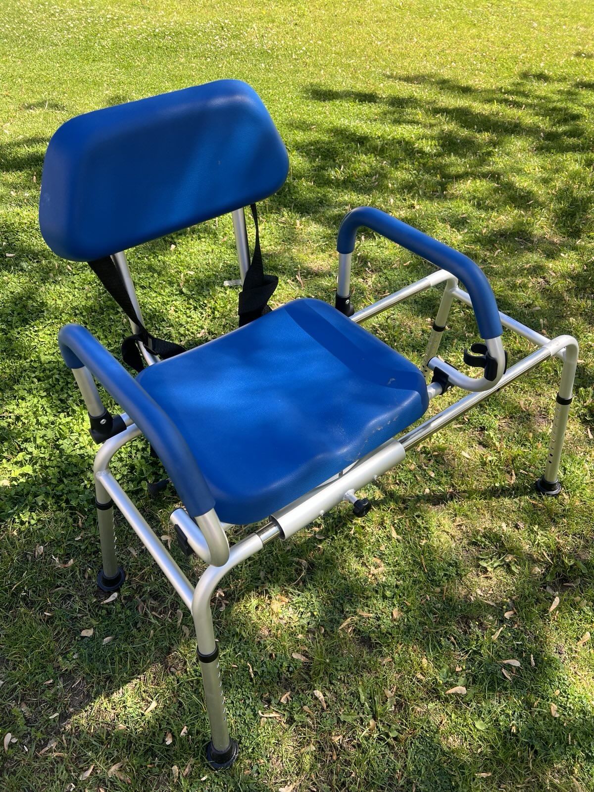 Sliding Shower Chair Tub Transfer Bench for Bathtub with Swivel Seat, Padded Shower Bench with Pivoting Arms, Height Adjustable Shower Seat, 350 lbs,