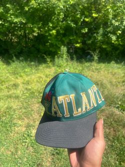 Vintage 1996 Atlanta Olympics Snapback - Eastport Swirl Spellout - Gold ATLANTA - Green/Black