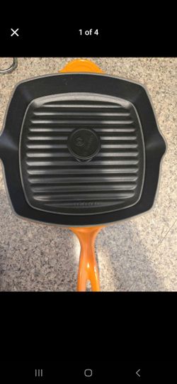 Le Creuset Signature Enameled Cast Iron Square Grill Pan & Press Set