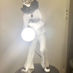 Vintage Pierrot Clown Statue Made Into Lamp