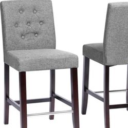 Two Dark Grey Counter Height Bar Stools 24” Seat Height