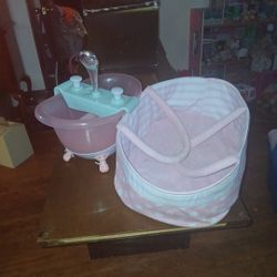 Baby Carrying Bag And Bathrub For DOLLS