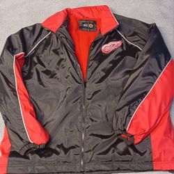 Detroit Redwings Coat Jacket Size Xlarge NHL Hockey League Black Red