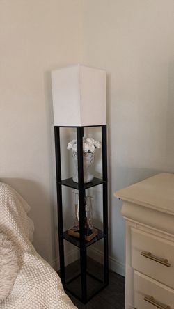 Floor Lamp with Built-In Shelves