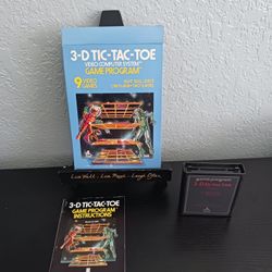 3D 3-D TIC-TAC-TOE (Atari 2(contact info removed)) Game, Box & Manual COMPLETE CX 2618