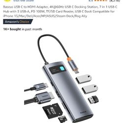 USB C Docking Station 7 In 1  Laptop Android Apple Windows