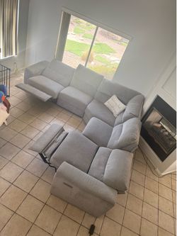 Gray Sectional Couch wit 2 Recliners with Delivery